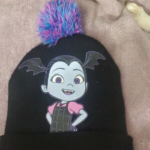 Disney Black Beanie with Pink Pom Pom